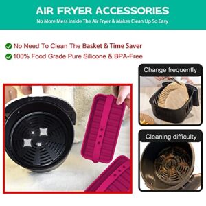 ROVANCHY 4Pcs Air fryer Air fryer liners,Silicone air fryer liners,Circular Silicone air fryer basket Air fryer silicone pot Air fryer silicone baking tray(rectangle, 2PCS GREEN+2PCS PURPLE)