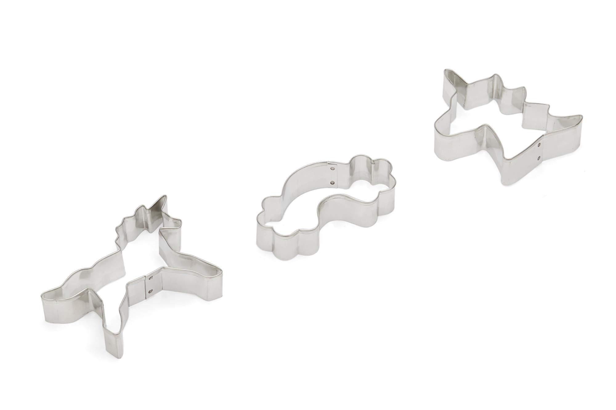 Fox Run Unicorn and Rainbow Cookie Cutters, Set of 3, Stainless Steel