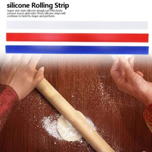 Jenngaoo 6PCS Measuring Dough Strip, 15 inches Professional Silicone Guide Sticks Rolling Pin Guides Perfection Strips Rolling Strip for Cookies Pies Baking