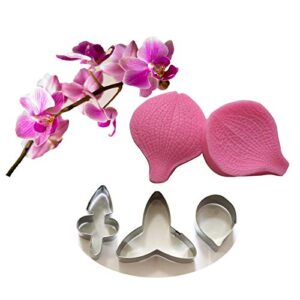 mdc gumpaste butterfly orchid petal silicone veiner & cutter fondant cake mould