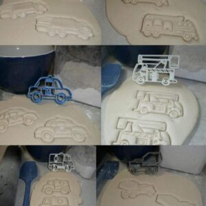 CITY VEHICLES BUCKET TRUCK POLICE CAR AMBULANCE FIRE SET OF 6 COOKIE CUTTERS MADE IN USA PR1258