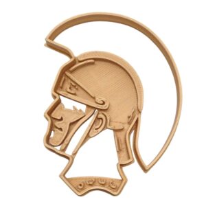 trojan helmet traditional style detailed cookie cutter made in usa pr4649 gold