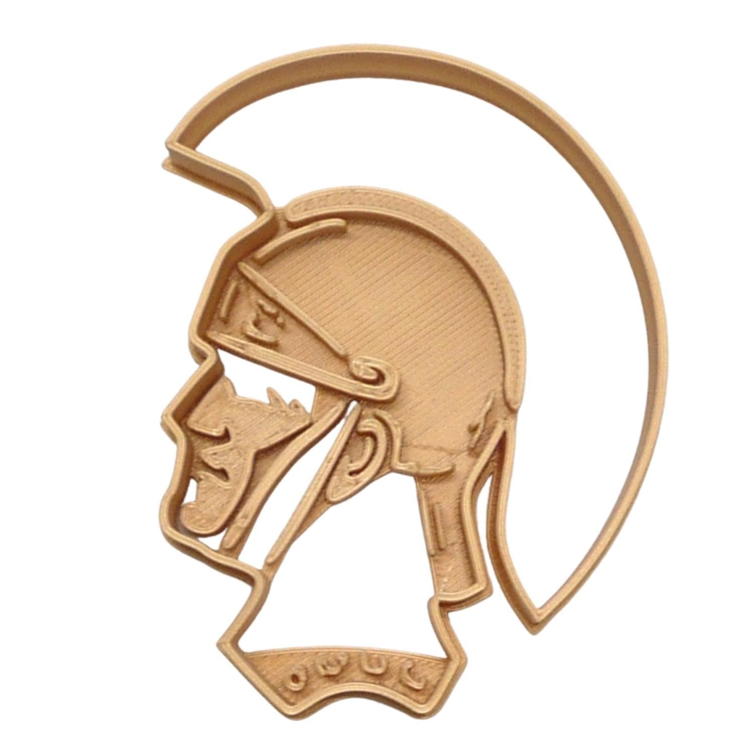 TROJAN HELMET TRADITIONAL STYLE DETAILED COOKIE CUTTER MADE IN USA PR4649 Gold