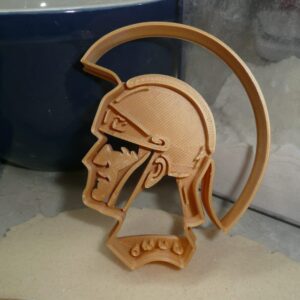 TROJAN HELMET TRADITIONAL STYLE DETAILED COOKIE CUTTER MADE IN USA PR4649 Gold