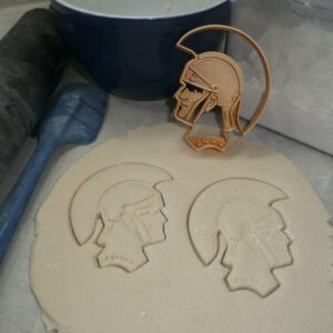 TROJAN HELMET TRADITIONAL STYLE DETAILED COOKIE CUTTER MADE IN USA PR4649 Gold