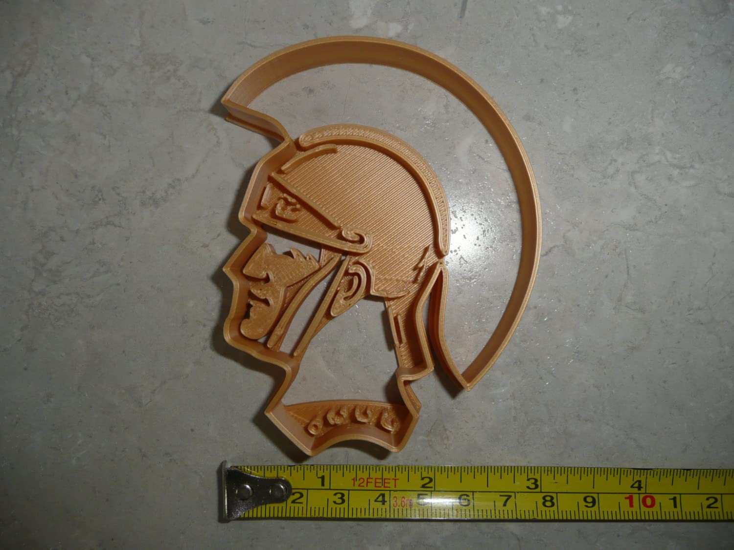 TROJAN HELMET TRADITIONAL STYLE DETAILED COOKIE CUTTER MADE IN USA PR4649 Gold