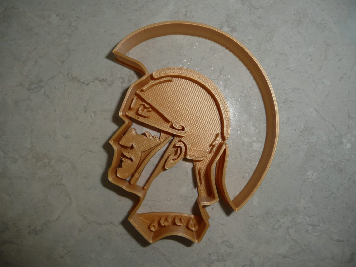 TROJAN HELMET TRADITIONAL STYLE DETAILED COOKIE CUTTER MADE IN USA PR4649 Gold