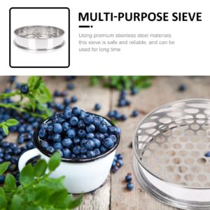 Veemoon Round Hole Sieve Stainless Steel Soil Sieve Kitchen Food Bean Sifter Sand Sifter Sand Sifter Riddle Gardening Mesh Filter Blueberry Sieve for Home Kitchen Garden Use