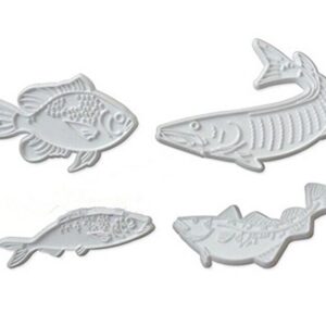 Anyana 4pcs set Fish Plastic Cookie impression Cutter Cake decorating fondant Mold Tool Sugar Paste Baking Mould stamps Pastry