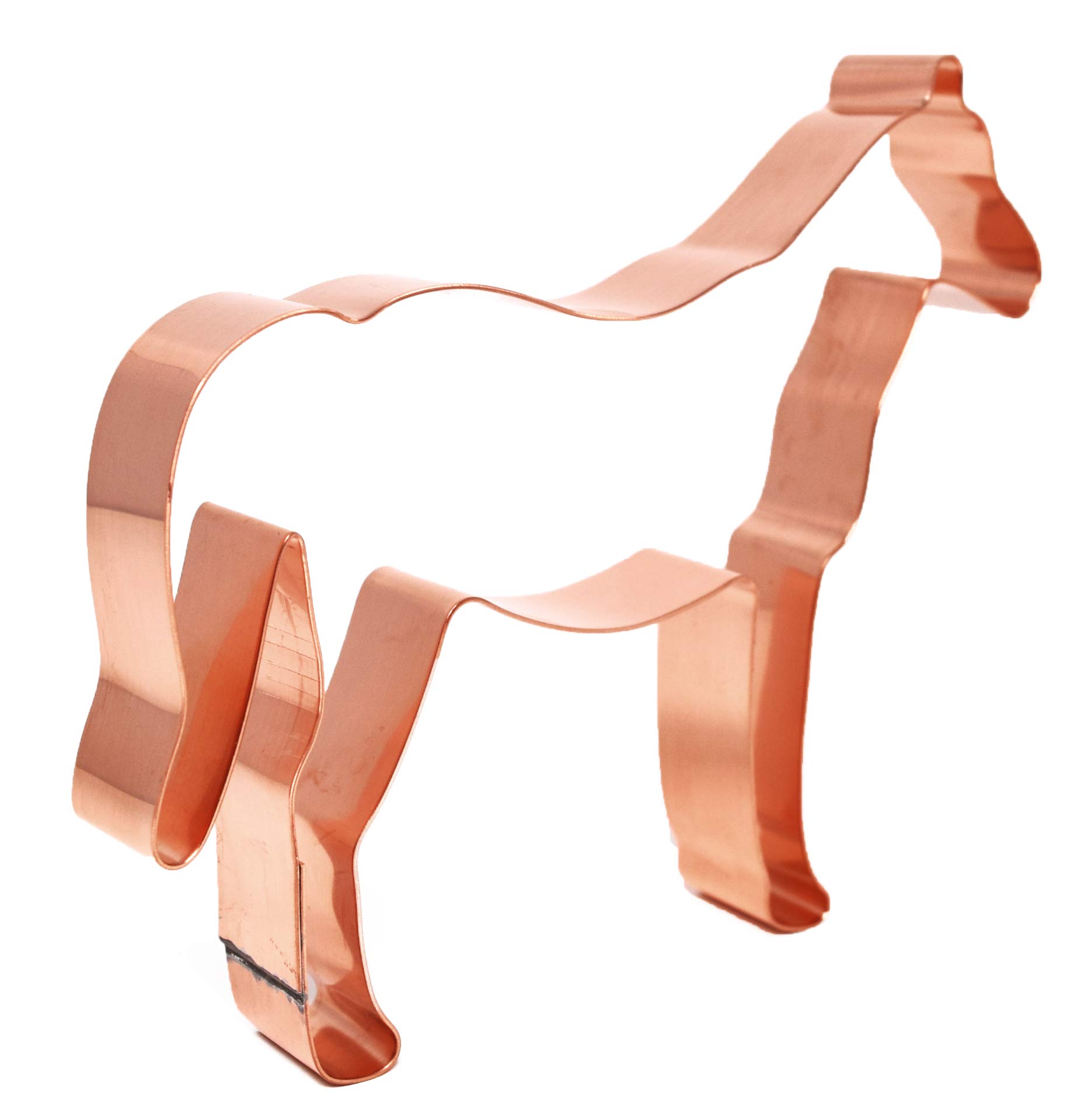 Horse Copper Farm Animal Cookie Cutter 5.5 X 4.25 inches - Handcrafted Copper Cookie Cutter by The Fussy Pup