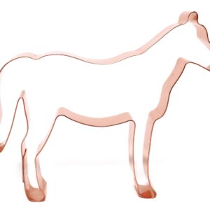 Horse Copper Farm Animal Cookie Cutter 5.5 X 4.25 inches - Handcrafted Copper Cookie Cutter by The Fussy Pup