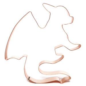 Dragon with Wings Cookie Cutter 4.5 X 4.75 - Handcrafted Copper Cookie Cutter by The Fussy Pup