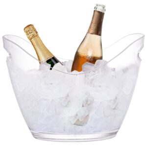 Yesland Ice Bucket Frosted Plastic 3.5 Liter Storage Tub - Perfect for Wine, Champagne or Beer Bottles