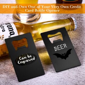 40 Pieces Credit Card Bottle Opener Poker Groomsmen Wallet Bottle Opener Stainless Steel Beer Bottle Opener for Wallet and Pocket, Can Be Carved for DIY Wedding Favor Groomsmen Gift (Black)