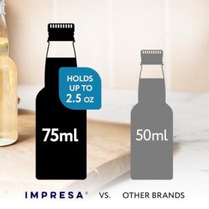 IMPRESA 50 pack 75ml 2.5oz Mini Liquor Bottles Bulk for Any Spirit Any Time - Get Creative with Mini Plastic Bottles for Unique Party Touch - Easy Clean Alcohol Bottles-No Leak Shot Bottles with Caps