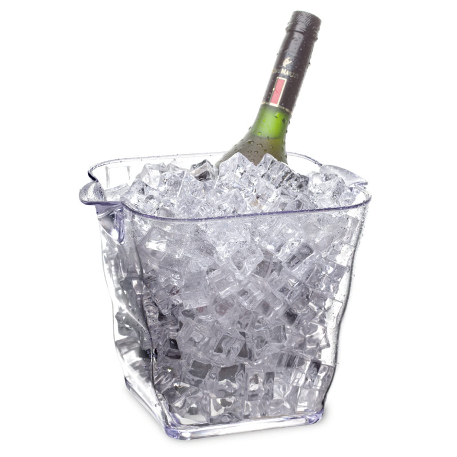 Peohud Plastic Ice Bucket, 4 Liter Beverage Chilling Tub, Clear Wine Bucket for Parties, Perfect for Wine, Champagne or Beer Bottles