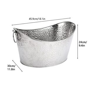 Stainless Steel Beverage Tubs Large Ice Bucket Drink Buckets for Parties Weddings 12L