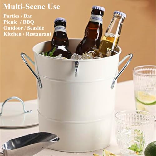 HFWYJF 4.2 Quart/4 Liter Double Wall Ice Bucket,Ice Bucket for Cocktail Bar,Ice Buckets for Parties,Insulated Ice Buckets with Lid and Scoop,Party Beverage Tub for Home Kitchen Outdoor