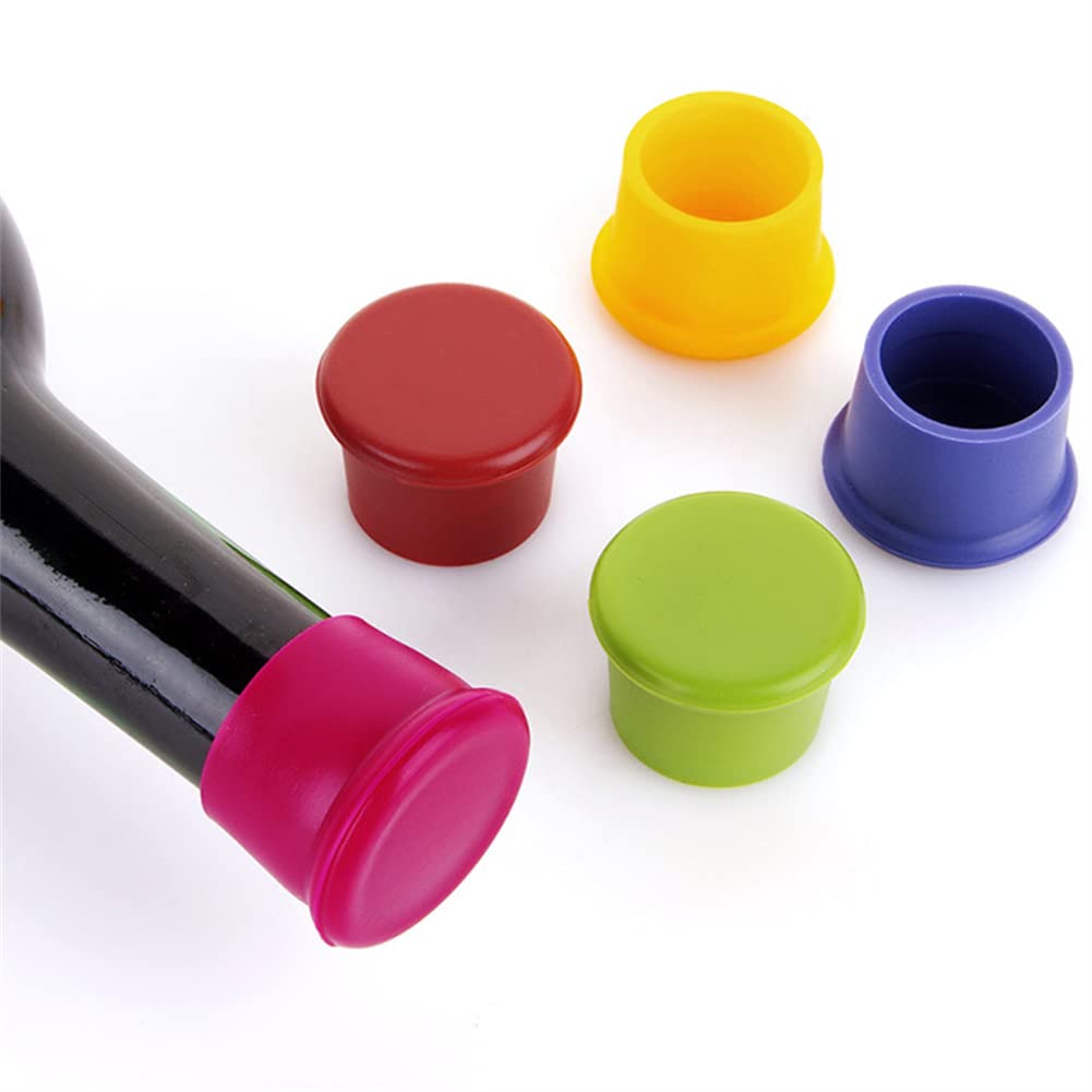 InfantLY Bright 10 Pack Silicone Wine Stoppers Replace cork Airtight seal on Wine Bottles Reusable Beer Bottle Cove Wine Saver Wine Gifts Easy to clean