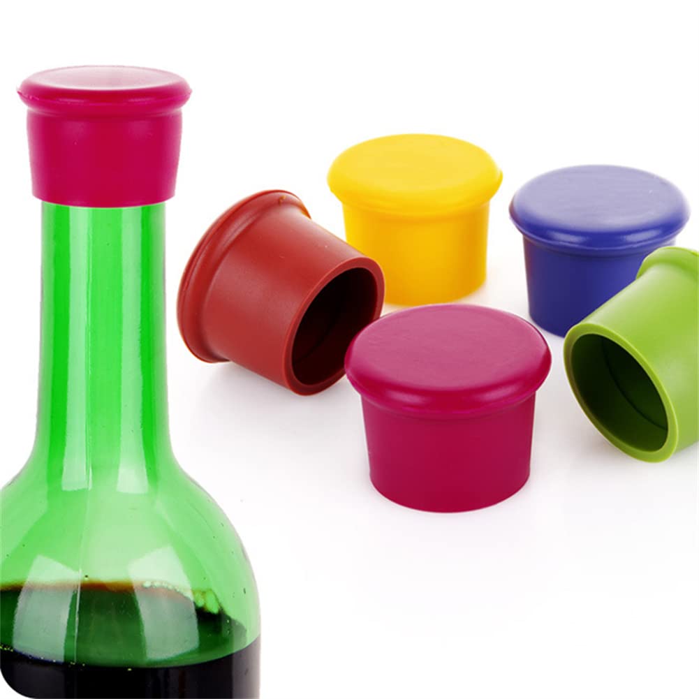 InfantLY Bright 10 Pack Silicone Wine Stoppers Replace cork Airtight seal on Wine Bottles Reusable Beer Bottle Cove Wine Saver Wine Gifts Easy to clean