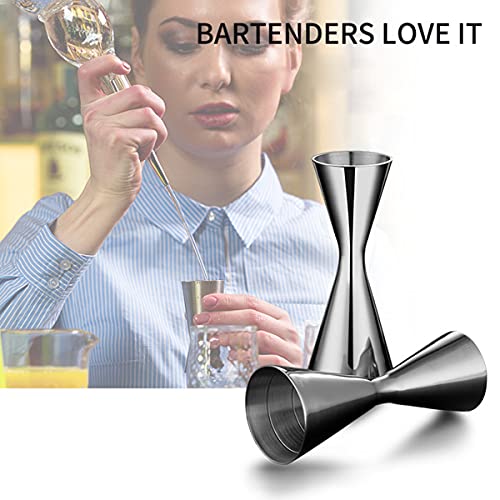 CA Mode Double Cocktail Jigger with Measurements Inside, 2 oz 1 oz Jigger for Bartending, 304 Stainless Steel Cocktail Bar Tools for Bar Home Bartender Party Wine Drink