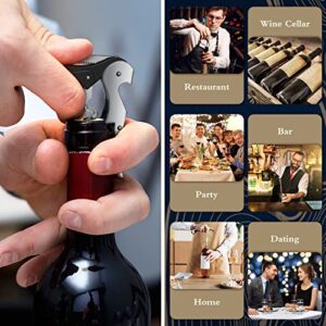 Waiter Corkscrew Wine Openers Heavy Duty Hinges Wine Key Bottle Opener All in One Double Hinged Waiter's Corkscrew with Foil Cutter Wine Tools for Bartenders Servers Sommelier (Black, 60)