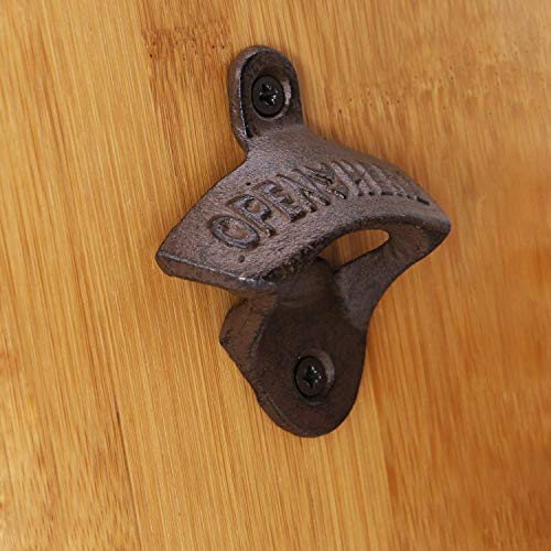 Wall Mounted Bottle Opener Rustic Farmhouse Cast Iron with Screws by iPihsius - 1 pack (Rust-1 pack)