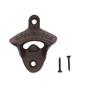 Wall Mounted Bottle Opener Rustic Farmhouse Cast Iron with Screws by iPihsius - 1 pack (Rust-1 pack)