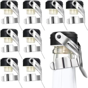 stainless steel champagne stoppers 2.71 x 1.93 inch wine bottle stoppers sealer reusable champagne cork bottle plug champagne saver beverage bottle stopper for keeping wine fresh(8 pieces)