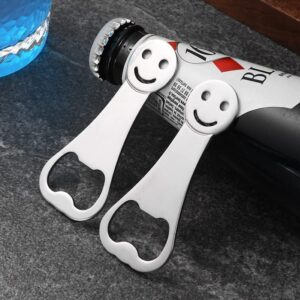 PLWJK 2 Pack Bottle Openers, Stainless Steel Cute Beer Opener for Kitchen, Bar and Restaurant