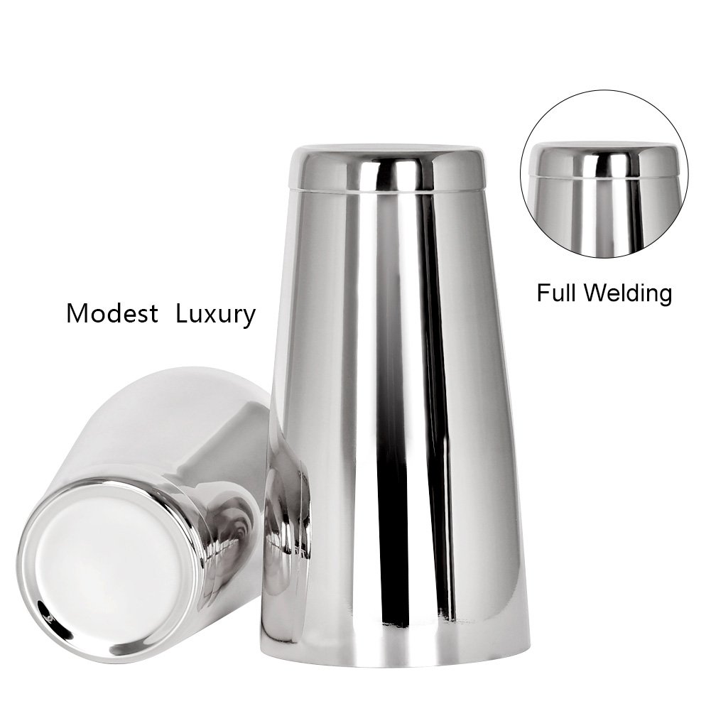 Barfame Boston Shaker Tins 304 Stainless Steel Cocktail Shaker with 2 Pieces: 18oz & 28oz (Silver)