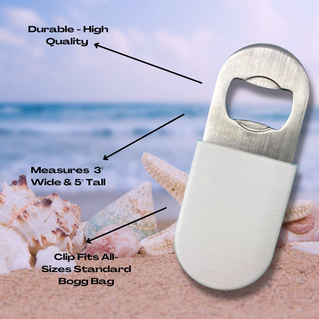 BOGLETS - Bottle Opener Charm Accessory Compatible with Bogg Bags - Keep a Bottle Opener Handy with your Tote Bag (White)