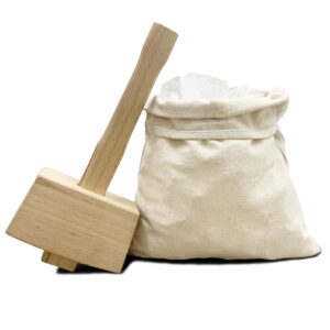 lewis ice bag and wooden ice mallet,manual ice crusher for breaking ice,thick canvas bag,beech wooden mallet,crushed ice for home,bar tools kitchen accessories,2 pcs set