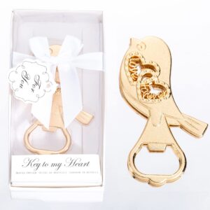 50 packs lovebirds shape love forever heart design bottle openers for wedding favors to guests, bridal shower party gifts, souvenirs or decorations for guests (lovebirds)