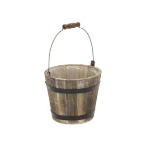 cheung's fp-3767 home decorative accent wooden bucket with handle
