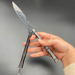 Finger Practice Multi-functional Tool with Spring Loaded Latch Bali-Bottle Opener Folding Stainless Steel Flip Player (Bamboo)