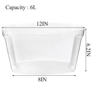 Cedilis 2 Pack 6 Liter Acrylic Ice Bucket, Clear Champagne Bucket Chille, Oval Wine Bucket, Drink Cooler Bucket, Beverage Storage Tub for Champagne, Beer Bottles, Drinks, Bar and Parties