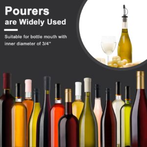 12PCS Liquor Pourers, Stainless Steel Speed Pourers Tapered Spout, Wine Pourers with Hooded Dust Caps, Suitable for About 0.75inch Bottle Mouth