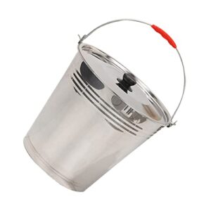 hemoton 1pc milk bucket ranch milking bucket container with lid household ice container buckets with lids wine ice bucket charcoal bucket stainless steel manure bucket thicken