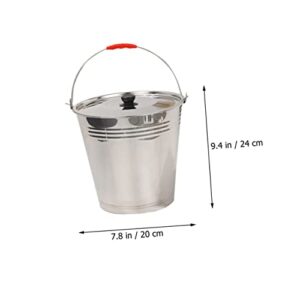 HEMOTON 1pc Milk Bucket Ranch Milking Bucket Container with Lid Household Ice Container Buckets with Lids Wine Ice Bucket Charcoal Bucket Stainless Steel Manure Bucket Thicken