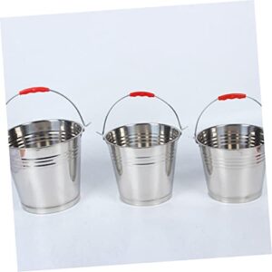 HEMOTON 1pc Milk Bucket Ranch Milking Bucket Container with Lid Household Ice Container Buckets with Lids Wine Ice Bucket Charcoal Bucket Stainless Steel Manure Bucket Thicken