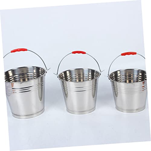 HEMOTON 1pc Milk Bucket Ranch Milking Bucket Container with Lid Household Ice Container Buckets with Lids Wine Ice Bucket Charcoal Bucket Stainless Steel Manure Bucket Thicken