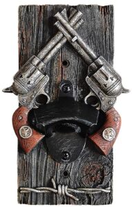 wall mount bottle opener,old vintage pistol decor novelty birthday present,cool unique gifts for fathers dad husband men beer lovers