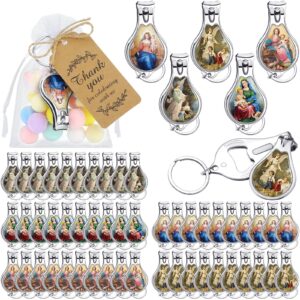 first communion favors 50 set angel baptism keychain with nail clipper and bottle opener baby shower favors for guest souvenirs gifts with thank you tags organza bags for baby shower birthday party