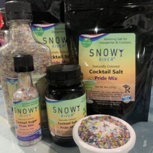 Snowy River Pride Cocktail Salt-Sugar Blend - Naturally Colored Margarita Salt with Sugary hints, Margarita Rimmer, Beverage Rimmer, Cocktail Rimming Salt, Decorative Salt, Kosher (16oz Bag)