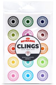 bevbands set of 30 static cling drink markers, series 1