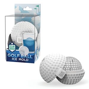 true zoo golf ball ice mold, dishwasher safe novelty silicone 2 inch ice sphere maker for sports fans, set of 1