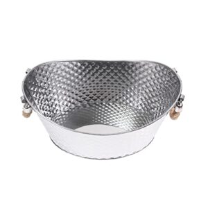 Tnoeuz 9L Large Ice Bucket, Stainless Steel Beverage Tub with Double Handles, Champagne Bucket for Weddings,Family Party and Business Party