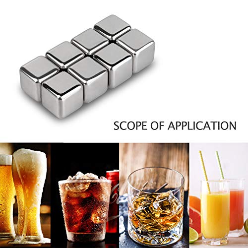 Artestia Whiskey Stones set,whiskey rocks gift set for men,8 pcs Ice Cubes Whiskey Stones,with Ice Tongs Freezer Storage Tray Chilling Stones Gift Set Ice Cubes for Whiskey Wine Ice Cube Drinks