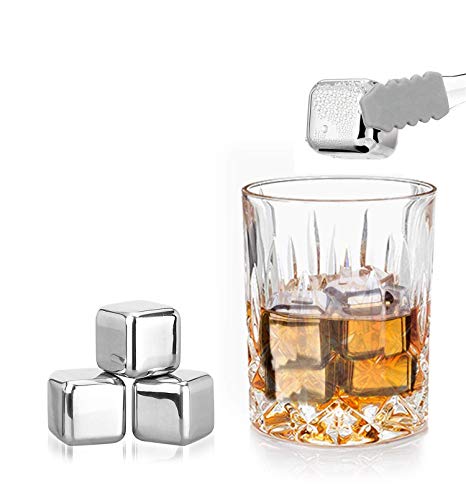 Artestia Whiskey Stones set,whiskey rocks gift set for men,8 pcs Ice Cubes Whiskey Stones,with Ice Tongs Freezer Storage Tray Chilling Stones Gift Set Ice Cubes for Whiskey Wine Ice Cube Drinks